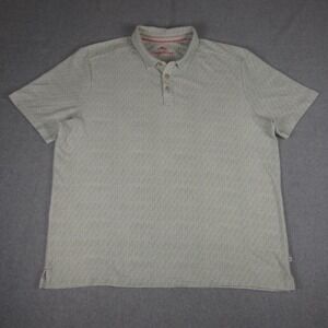 Tommy Bahama Polo Shirt Mens XXL Green Geometric Performance Golf Island Zone